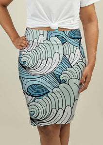 Pencil Skirt with Waves