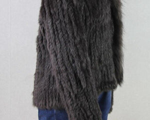 New Knitted real rabbit fur coat